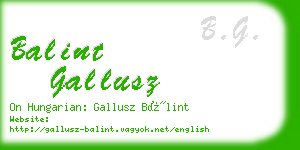 balint gallusz business card